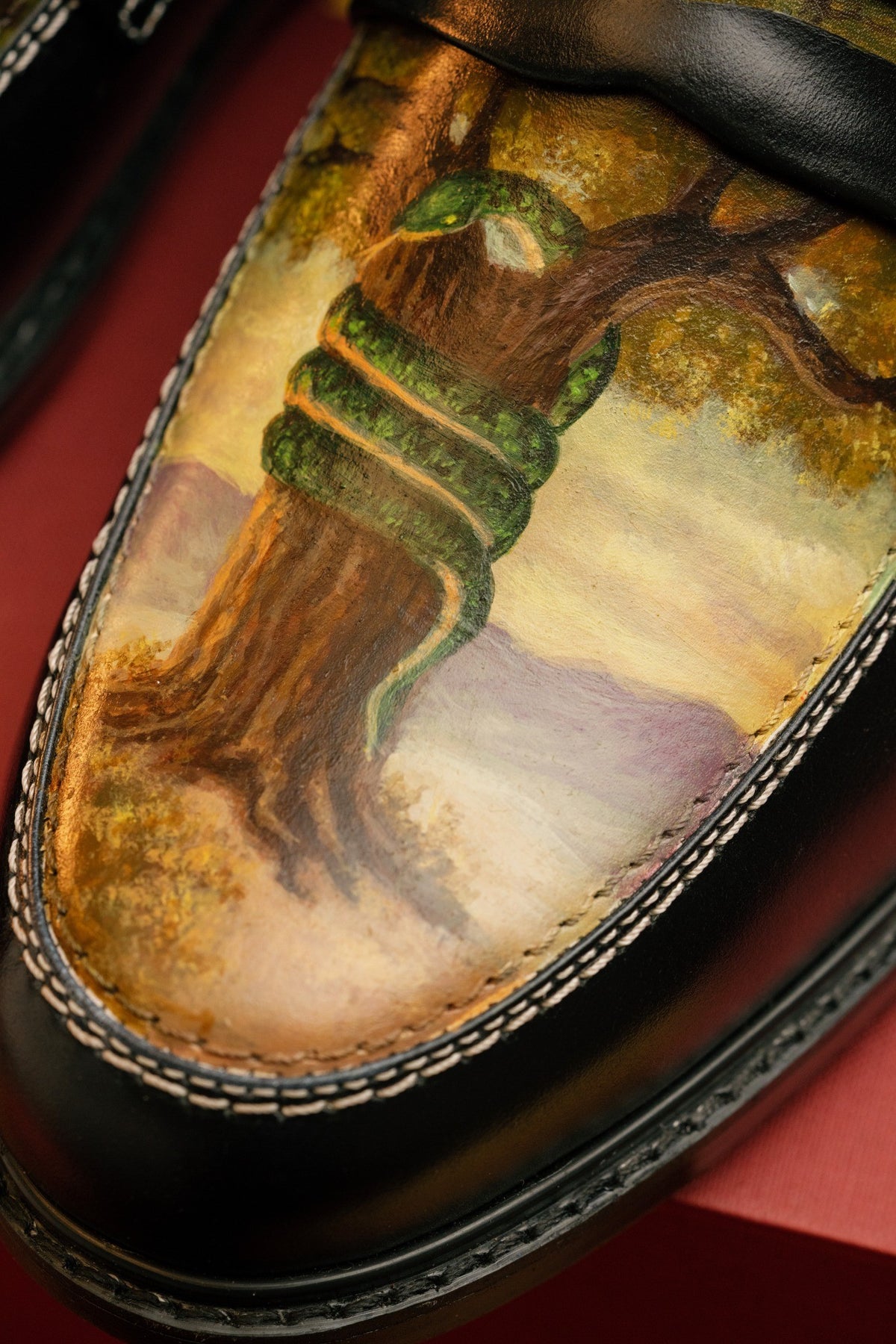 HERMANO hand-painted Garden of Eden loafer artwork